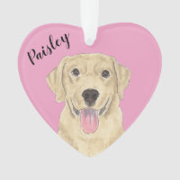 Personalisiert-rosa-herz-gelbes Labrador