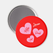 Personalisiert-rosa-Herz-Rote Mutter Magnet (Vorderseite/Rückseite)