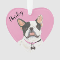 Personalisiert rosa Herz Schwarz-weiß Pied Frenchi