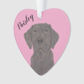 Personalisiert rosa Herzschokolade Labrador Ornament (Vorderseite)