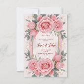 [Personalisiert] Rosa Hochzeitsempfehlung Einladung (Vorderseite)