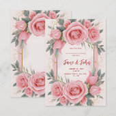 [Personalisiert] Rosa Hochzeitsempfehlung Einladung (Vorne/Hinten)