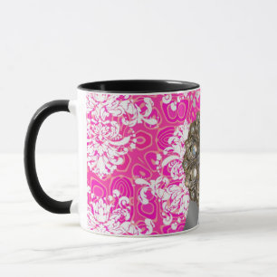 Personalisiert rosa hübsches gürtelfeuchtes Muster Tasse