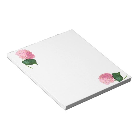 Personalisiert rosa Hydrangea Notepad Notizblock (angewinkelt)