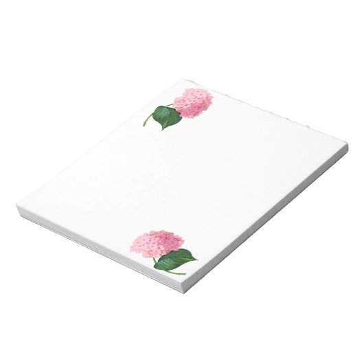 Personalisiert rosa Hydrangea Notepad Notizblock (Rotiert)