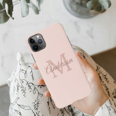 Personalisiert-rosa-iPhone-Fall | Monogramm und Sk iPhone Hülle