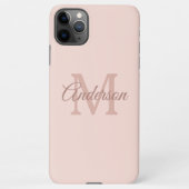 Personalisiert-rosa-iPhone-Fall | Monogramm und Sk iPhone Hülle (Rückseite)