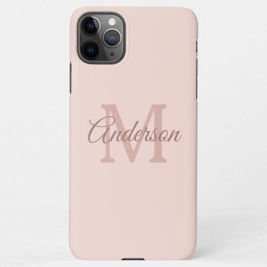 Personalisiert-rosa-iPhone-Fall | Monogramm und Sk iPhone Hülle (Rückseite)