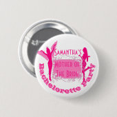Personalisiert rosa Junggeselinnen-Abschied Button (Vorne & Hinten)