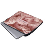 Personalisiert Rosa Kabelstrickmuster Laptopschutzhülle (Vorne Knopf)