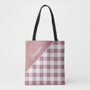 Personalisiert rosa Karo Tasche