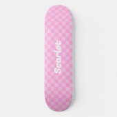 Personalisiert rosa Karos Skateboard (Vorderseite)