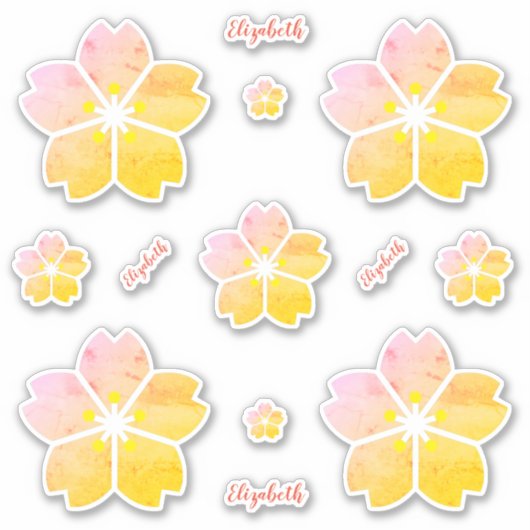 Personalisiert-Rosa-Kirschblossom Vinyl Aufkleber (Vorderseite)