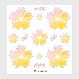 Personalisiert-Rosa-Kirschblossom Vinyl Aufkleber