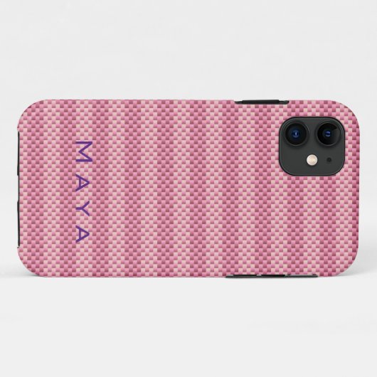 Personalisiert rosa Kohlenstofffaser gemustert Case-Mate iPhone Hülle (Rückseite (Horizontal))