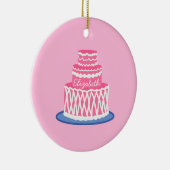Personalisiert rosa Kuchen Keramik Ornament (Rechts)