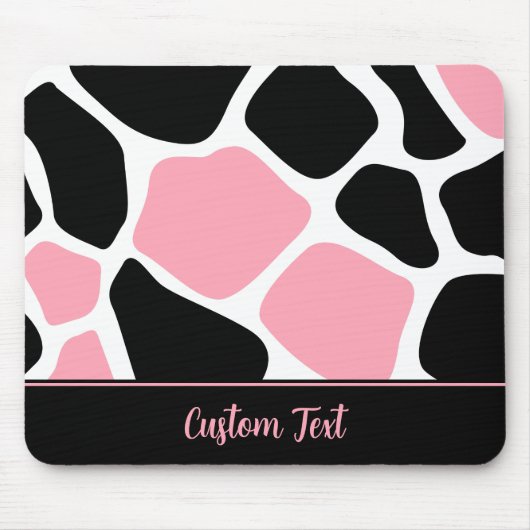 Personalisiert rosa Kuh Tierdruck Mousepad (Vorne)