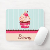 Personalisiert rosa Kupcake Minze Blue Hintergrund Mousepad (Mit Mouse)