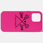 Personalisiert-rosa LAX (Lacrosse Life) Case-Mate iPhone Hülle (Rückseite (Horizontal))