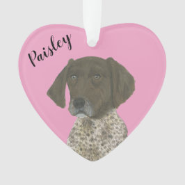 Personalisiert rosa Leber Deutscher Kurzzeiger Ornament