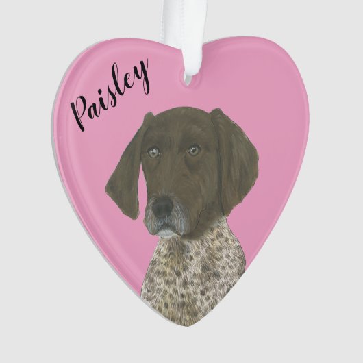 Personalisiert rosa Leber Deutscher Kurzzeiger Ornament (Vorderseite)