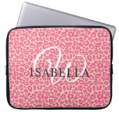 Personalisiert rosa Leopard Laptopschutzhülle (Vorderseite)