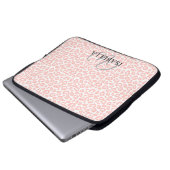 Personalisiert rosa Leopard Laptopschutzhülle (Vorne Knopf)
