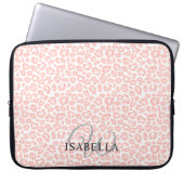 Personalisiert rosa Leopard Laptopschutzhülle (Vorderseite)