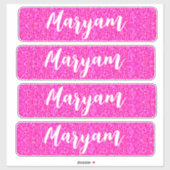 Personalisiert rosa Mädchenname, Cooler, einzigart Aufkleber (Blatt)