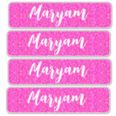 Personalisiert rosa Mädchenname, Cooler, einzigart Aufkleber (Vorderseite)