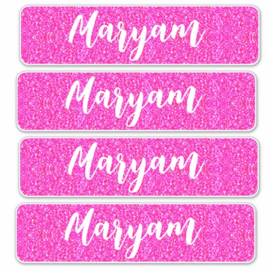 Personalisiert rosa Mädchenname, Cooler, einzigart Aufkleber (Vorderseite)