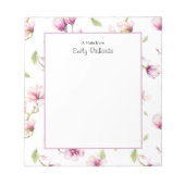 Personalisiert rosa Magnolienblüte Notepad Notizblock (Vorderseite)