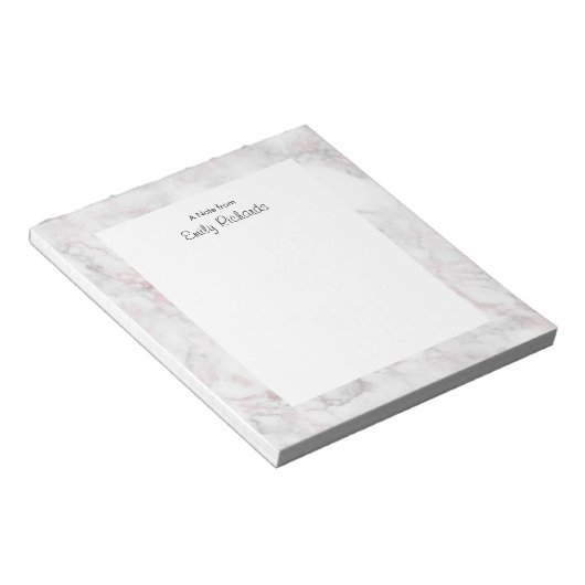 Personalisiert rosa Marmor Notepad Notizblock (angewinkelt)