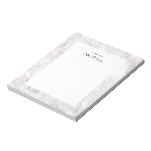 Personalisiert rosa Marmor Notepad Notizblock (Rotiert)