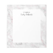 Personalisiert rosa Marmor Notepad Notizblock (Vorderseite)