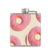 Personalisiert rosa Mattiertes Donut-Muster Flachmann (Rückseite)