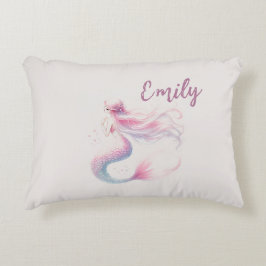 Personalisiert rosa Meerjungenkissen Dekokissen
