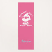 Personalisiert rosa "Mindful Bunny" Yoga Mat Yogamatte (Vorderseite)