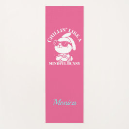 Personalisiert rosa "Mindful Bunny" Yoga Mat Yogamatte