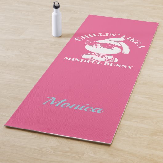 Personalisiert rosa "Mindful Bunny" Yoga Mat Yogamatte (Beispiel)