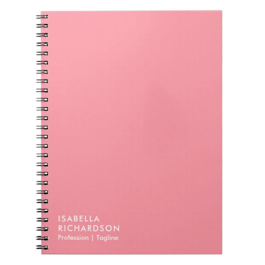 Personalisiert rosa Minimalistisch Notizblock (Vorderseite)