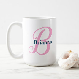 Personalisiert-rosa-Monogramm-Letter-B-Individuell Kaffeetasse