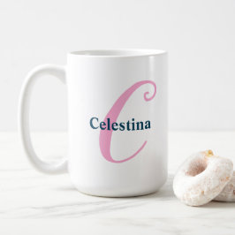 Personalisiert-rosa-Monogramm-Letter-C-Individuell Kaffeetasse