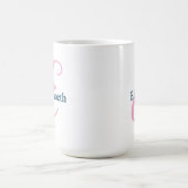 Personalisiert-rosa-Monogramm-Letter-E-Individuell Kaffeetasse (Mittel)