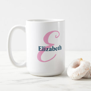 Personalisiert-rosa-Monogramm-Letter-E-Individuell Kaffeetasse