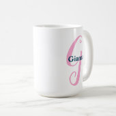 Personalisiert-rosa-Monogramm-Letter-G-Individuell Kaffeetasse (VorderseiteRechts)
