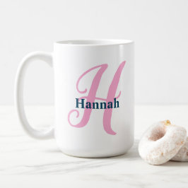 Personalisiert-rosa-Monogramm-Letter-H-Individuell Kaffeetasse