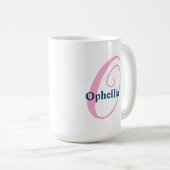 Personalisiert-rosa-Monogramm-Letter-O-Individuell Kaffeetasse (VorderseiteRechts)