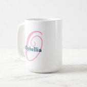 Personalisiert-rosa-Monogramm-Letter-O-Individuell Kaffeetasse (Vorderseite Links)