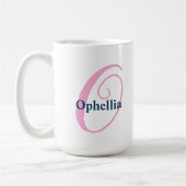 Personalisiert-rosa-Monogramm-Letter-O-Individuell Kaffeetasse (Links)
